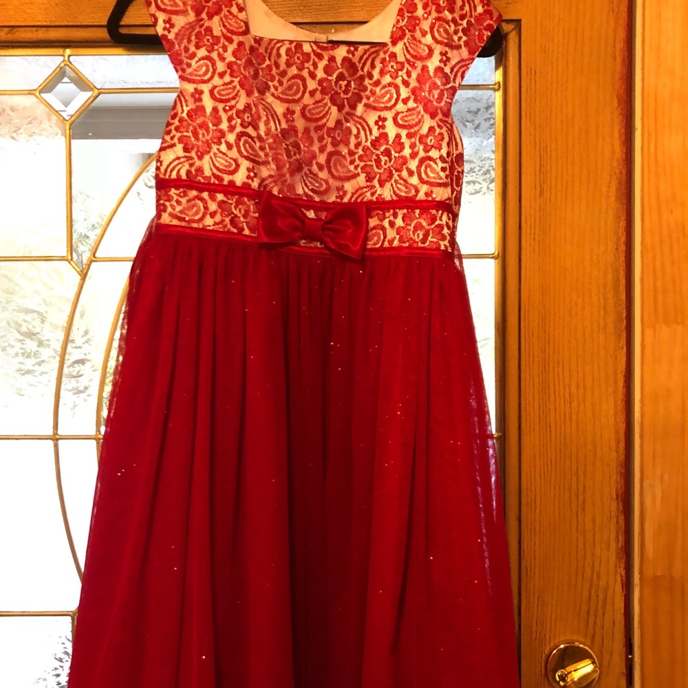 Girl’s red party dress
